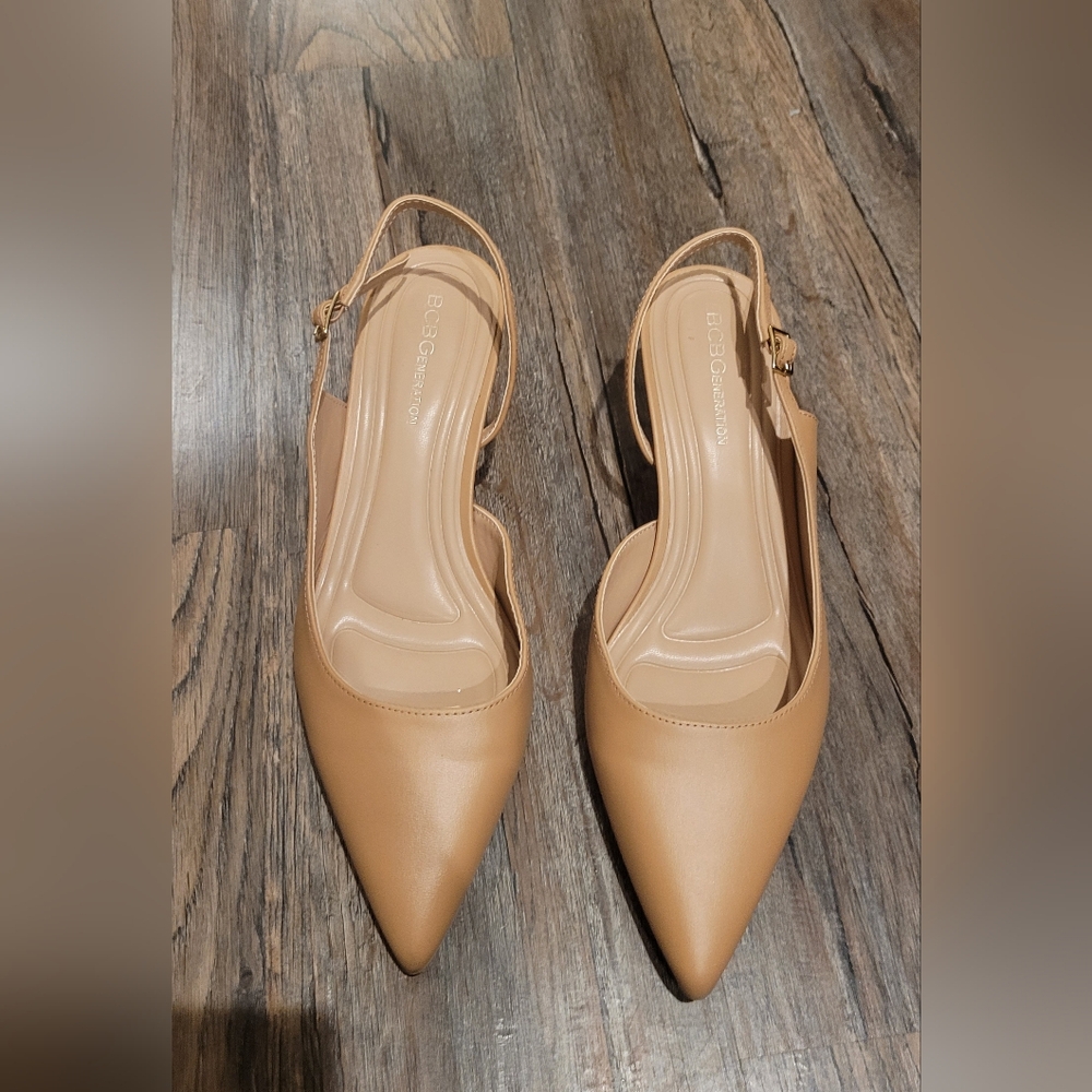 BCBGeneration Women's Tan Slingback Flats